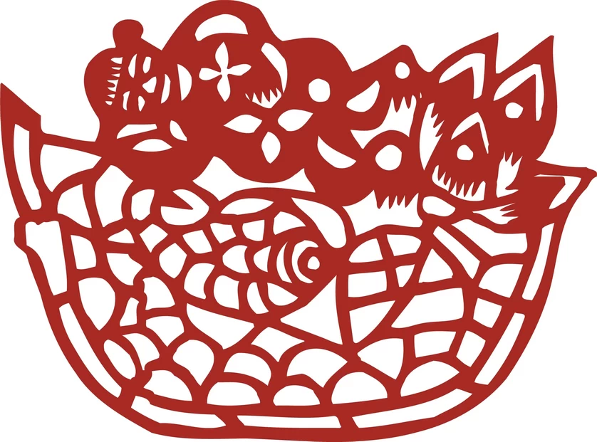 中国风中式传统喜庆民俗人物动物窗花剪纸插画边框AI矢量PNG素材【1816】